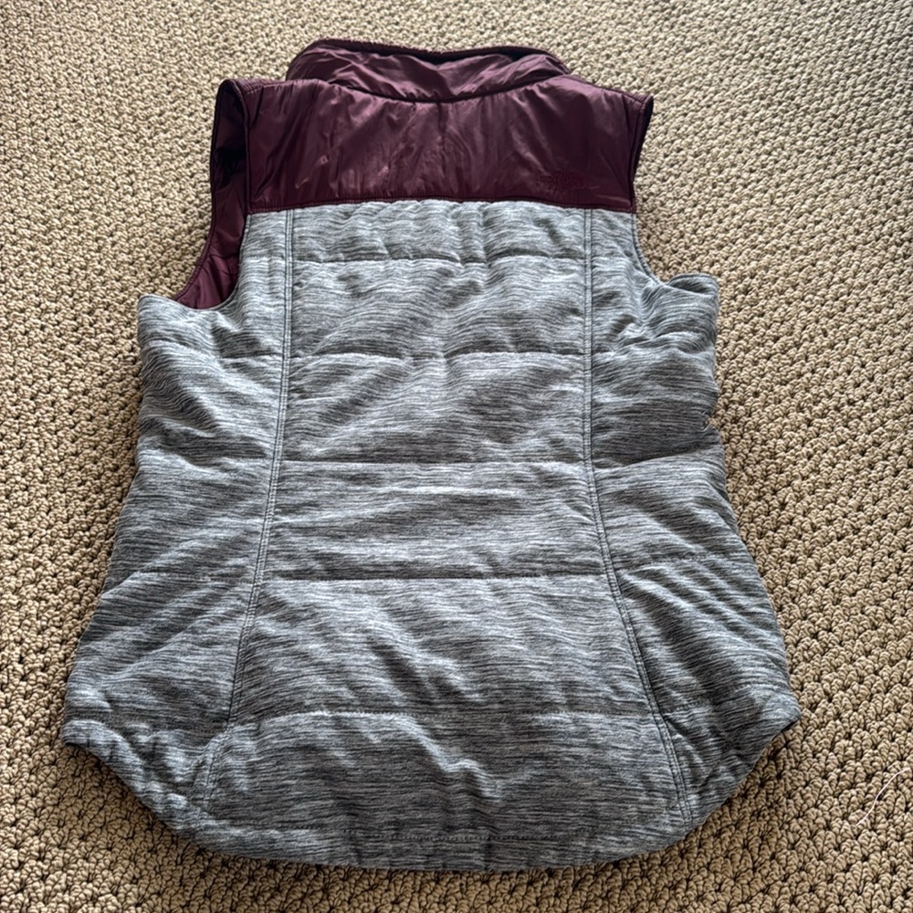 North Face burgundy and gray vest - Picture 7 of 8